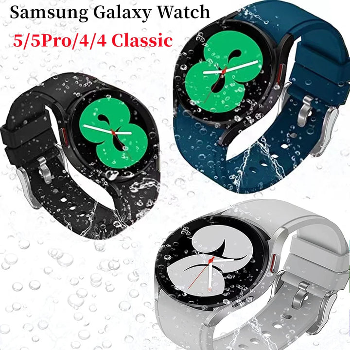 20mm watch Band For Samsung Galaxy Watch 4 classic 46mm 42mm Silicone Sports Bracelet Galaxy Watch 4 5 40 44mm 5 Pro 45mm Strap - Q-Happiness LTD