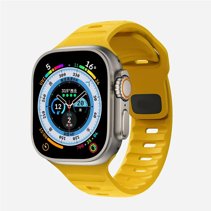 Strap For Apple Watch Band 49mm 44mm 45mm 41mm 40mm 42mm 38mm Soft Silicone sport Bracelet iwatch Serise 8 7 SE 6 5 9 Ultra 49mm - Q-Happiness LTD