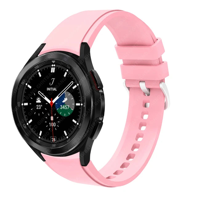 20mm watch Band For Samsung Galaxy Watch 4 classic 46mm 42mm Silicone Sports Bracelet Galaxy Watch 4 5 40 44mm 5 Pro 45mm Strap - Q-Happiness LTD