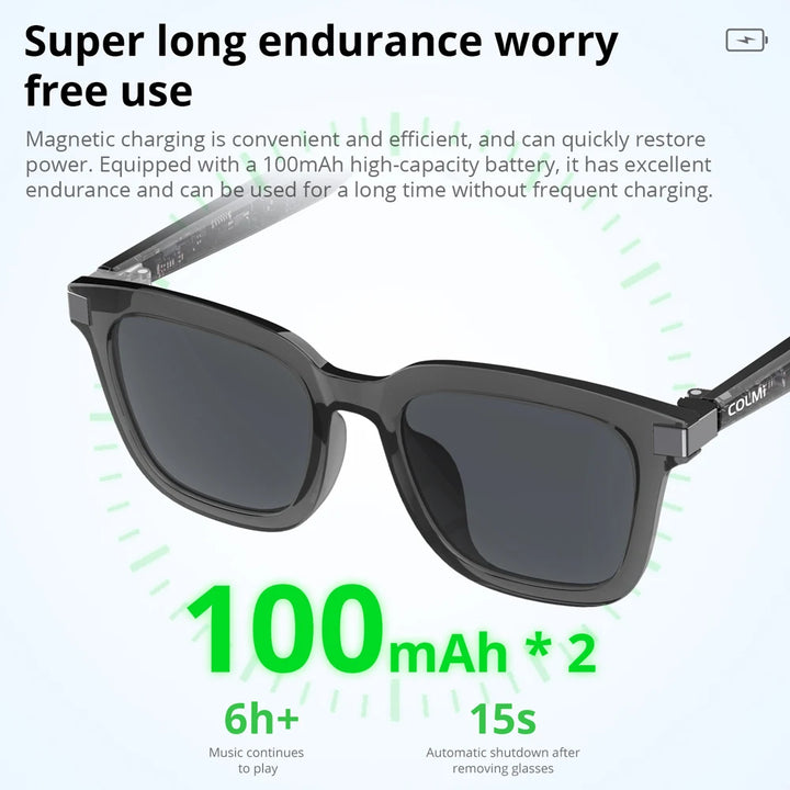 COLMI G06 Smart Glasses Bluetooth Sunglasses Built-in Microphone Speakers Touch & Voice Assistant Compatible Glass for Men Women - Q-Happiness LTD