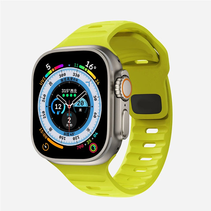 Strap For Apple Watch Band 49mm 44mm 45mm 41mm 40mm 42mm 38mm Soft Silicone sport Bracelet iwatch Serise 8 7 SE 6 5 9 Ultra 49mm - Q-Happiness LTD