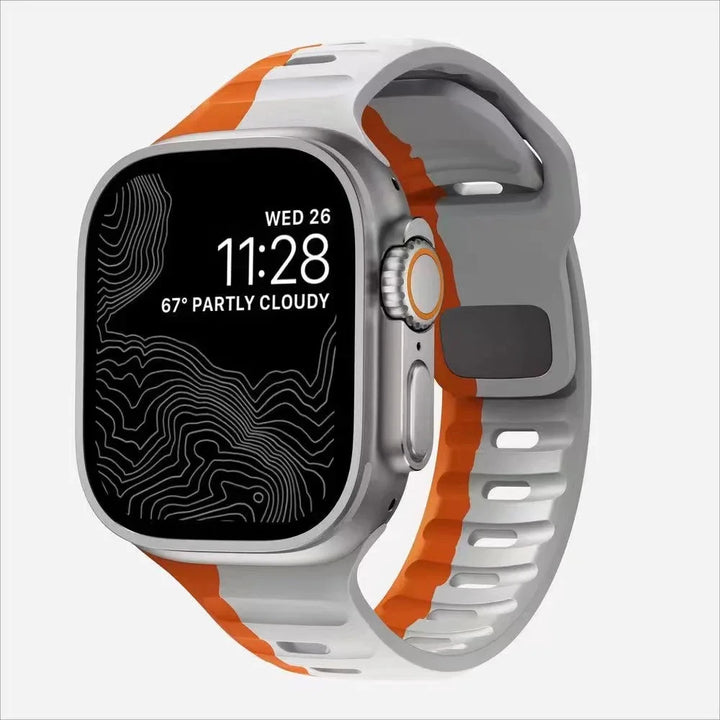 Strap For Apple Watch Band 49mm 44mm 45mm 41mm 40mm 42mm 38mm Soft Silicone sport Bracelet iwatch Serise 8 7 SE 6 5 9 Ultra 49mm - Q-Happiness LTD