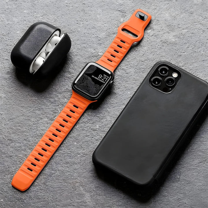 Strap For Apple Watch Band 49mm 44mm 45mm 41mm 40mm 42mm 38mm Soft Silicone sport Bracelet iwatch Serise 8 7 SE 6 5 9 Ultra 49mm - Q-Happiness LTD