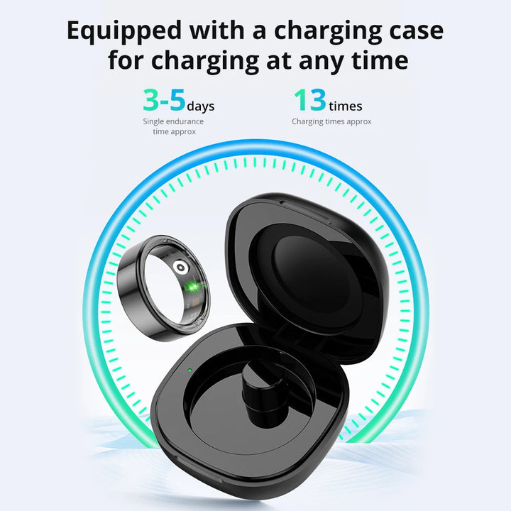 2024 COLMI R02 Smart Ring with Charging Case for Men Women, Battery Life, 39 Days, Health Monitor, 5ATM Waterproof - Q-Happiness LTD