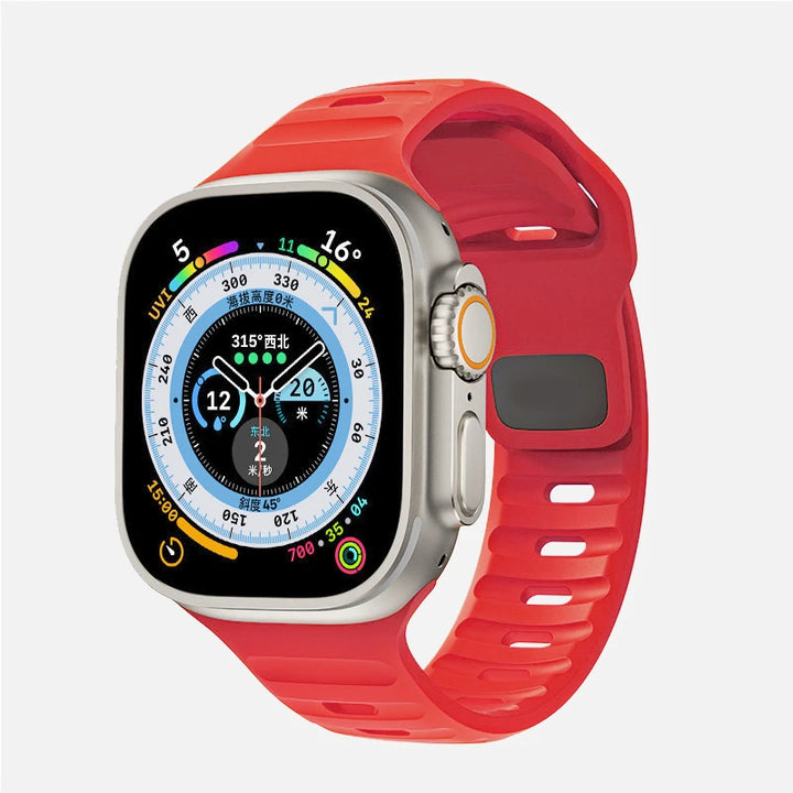 Strap For Apple Watch Band 49mm 44mm 45mm 41mm 40mm 42mm 38mm Soft Silicone sport Bracelet iwatch Serise 8 7 SE 6 5 9 Ultra 49mm - Q-Happiness LTD