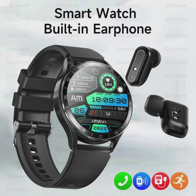 Smart Watch with TWS Bluetooth Headsets, Health Monitoring, Fitness Tracker, and AMOLED Display - Waterproof and Compatible with Android & iOS - Q-Happiness LTD