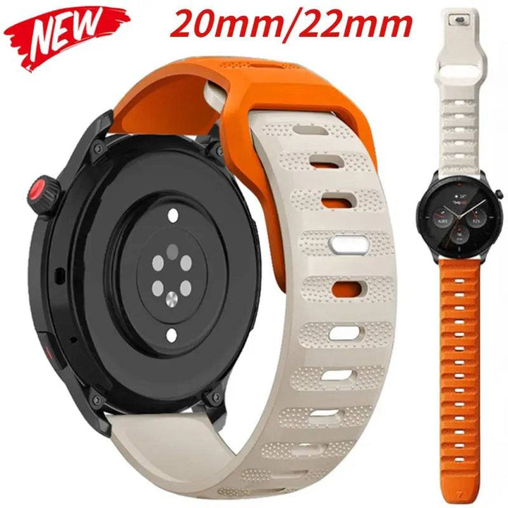 22mm 20mm Silicone Band For Huawei Watch 4/3/GT3-2 Pro Amazfit GTR 4/GTS 4 Soft Breathable Belt Samsung Galaxy Watch 6/5/4 strap - Q-Happiness LTD