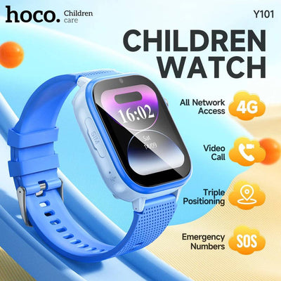 HOCO Y101 4G SmartWatch For Children Boy Girls 1.83 inch 2.5D HD Touch Screen Support GPS/LBS/WiFi/Call Kids Smart Watch 680mAh - Q-Happiness LTD