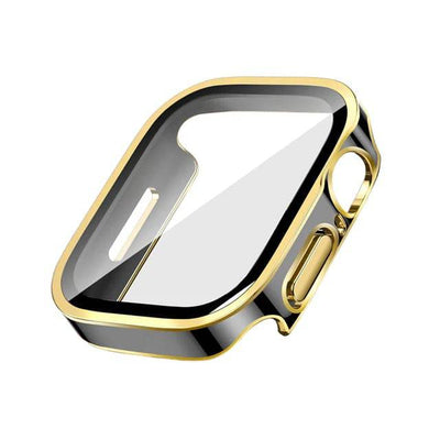 Glass+Case For Apple Watch 7 8 45mm 41mm 49mm 44mm 40mm straight edge Screen Protector Cover Case iWatch 4 5 SE 6 7 8 Ultra 49mm - Q-Happiness LTD