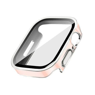 Glass+Case For Apple Watch 7 8 45mm 41mm 49mm 44mm 40mm straight edge Screen Protector Cover Case iWatch 4 5 SE 6 7 8 Ultra 49mm - Q-Happiness LTD