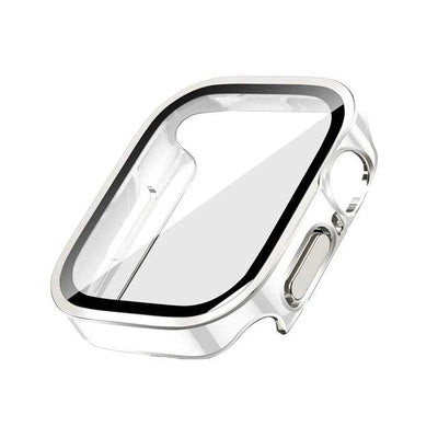 Glass+Case For Apple Watch 7 8 45mm 41mm 49mm 44mm 40mm straight edge Screen Protector Cover Case iWatch 4 5 SE 6 7 8 Ultra 49mm - Q-Happiness LTD