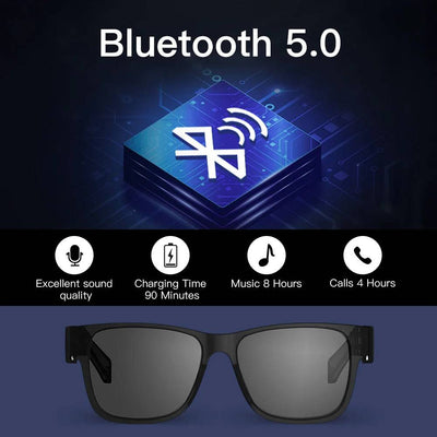 KUMI Meta V1 Smart Glasses Polarized Sunglasses Bluetooth glasses IPX4 Waterproof Open Ear Headphones Bluetooth Phone Call - Q-Happiness LTD