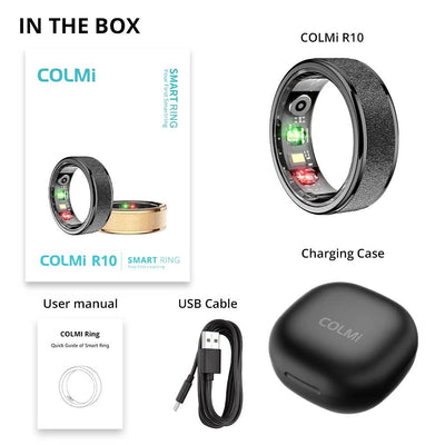 COLMI R10 Smart Ring with Charging Case for Men Women, Health and Sleep Monitor, 5ATM Waterproof, Multi-sport Mode - Q-Happiness LTD