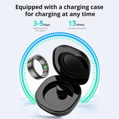 2024 COLMI R02 Smart Ring with Charging Case for Men Women, Battery Life, 39 Days, Health Monitor, 5ATM Waterproof - Q-Happiness LTD