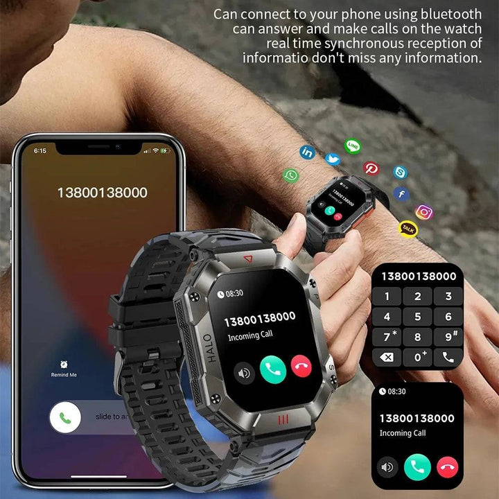 2024 Smart Watch for Android & iOS - Fitness Tracker, IP68 Waterproof, Military-Grade Health Monitor, AI Voice, Bluetooth Call - Q-Happiness LTD