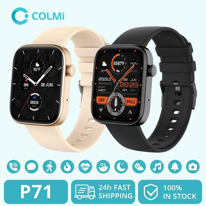 COLMI P71 Voice Calling Smartwatch Men Health Monitoring IP68 Waterproof Smart Notifications Voice Assistant Smart Watch Women - Q-Happiness LTD