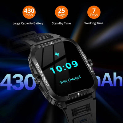 COLMI P76 1.96" Outdoor Military Smartwatch Men Bluetooth Call Smart Watch 3ATM IP68 Waterproof Sports Fitness Watches - Q-Happiness LTD