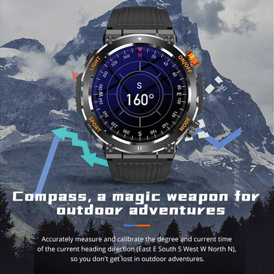 COLMI V68 1.46'' HD Display Smartwatch Men 100 Sports Modes Compass Flashlight Military Grade Toughness Smart Watch - Q-Happiness LTD