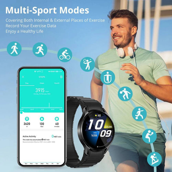 COLMI i28 Ultra AI Smartwatch – 1.43" AMOLED HD Display, Built-in AI Assistant, Bluetooth Call, and Muslim Prayer Features - Q-Happiness LTD