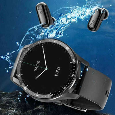 2024 Smart Watch with TWS Bluetooth Headsets, Health Monitoring, Fitness Tracker, and AMOLED Display - Waterproof and Compatible with Android & iOS - Q-Happiness LTD