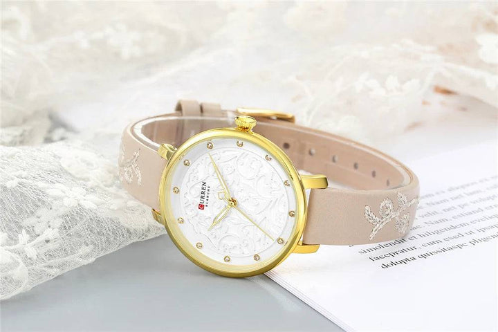 Ladies Simple Fashion Casual Quartz Watch - Waterproof Stainless Steel, Model 9046 - Q-Happiness LTD