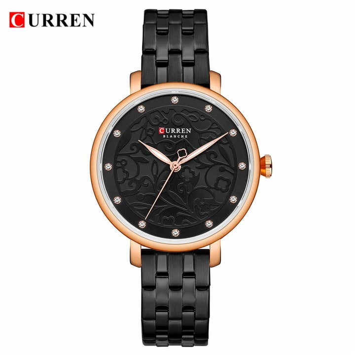 Ladies Simple Fashion Casual Quartz Watch - Waterproof Stainless Steel, Model 9046 - Q-Happiness LTD