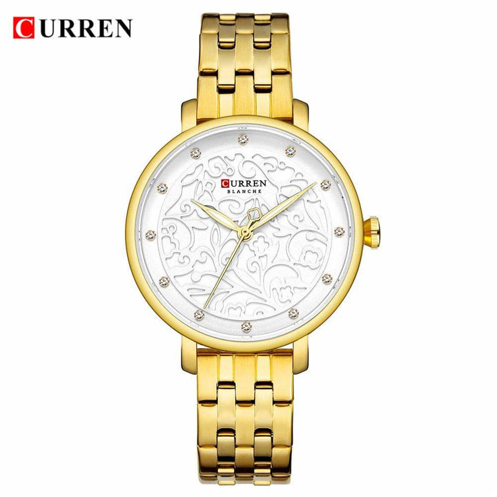 Ladies Simple Fashion Casual Quartz Watch - Waterproof Stainless Steel, Model 9046 - Q-Happiness LTD