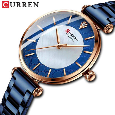 Women Watches - Top Brand Luxury Japan Quartz Movement Stainless Steel Waterproof Wristwatch, Model 9072 - Q-Happiness LTD