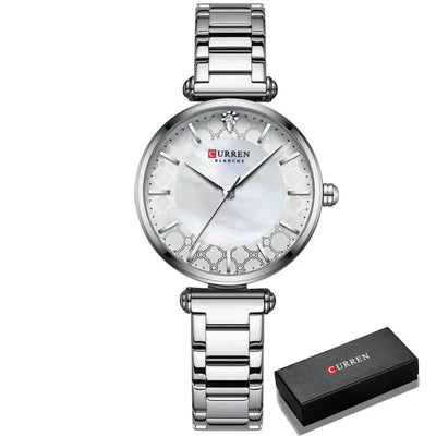 Women Watches - Top Brand Luxury Japan Quartz Movement Stainless Steel Waterproof Wristwatch, Model 9072 - Q-Happiness LTD