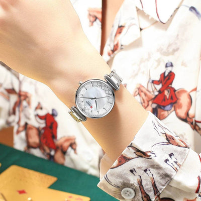 Women Watches - Top Brand Luxury Japan Quartz Movement Stainless Steel Waterproof Wristwatch, Model 9072 - Q-Happiness LTD