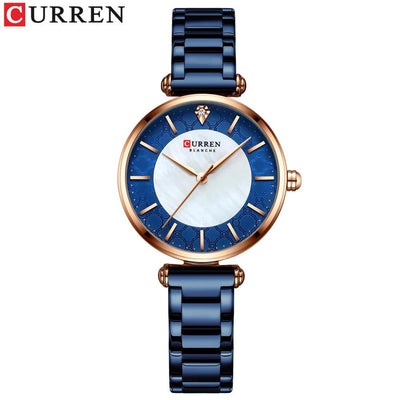 Women Watches - Top Brand Luxury Japan Quartz Movement Stainless Steel Waterproof Wristwatch, Model 9072 - Q-Happiness LTD