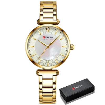 Women Watches - Top Brand Luxury Japan Quartz Movement Stainless Steel Waterproof Wristwatch, Model 9072 - Q-Happiness LTD