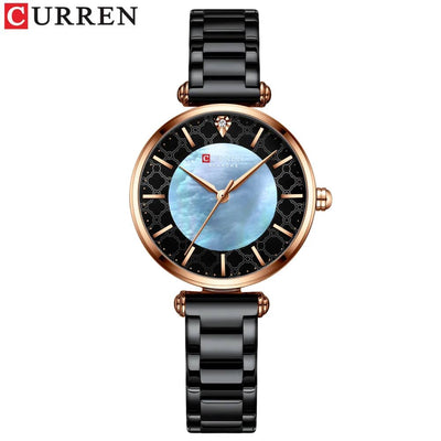 Women Watches - Top Brand Luxury Japan Quartz Movement Stainless Steel Waterproof Wristwatch, Model 9072 - Q-Happiness LTD