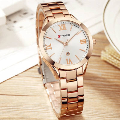 Ladies Fashion Retro Waterproof Steel Quartz Watch - Model 9007, Perfect Christmas Gift - Q-Happiness LTD