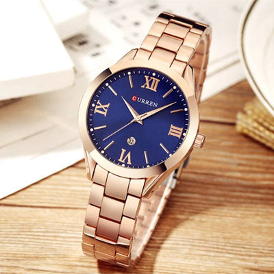 Ladies Fashion Retro Waterproof Steel Quartz Watch - Model 9007, Perfect Christmas Gift - Q-Happiness LTD