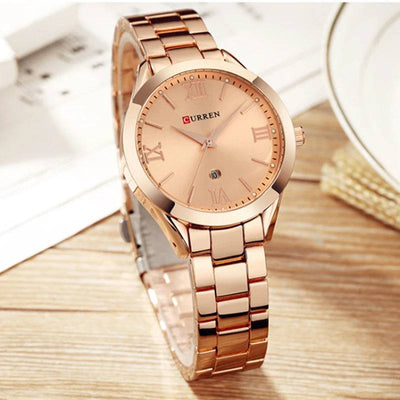 Ladies Fashion Retro Waterproof Steel Quartz Watch - Model 9007, Perfect Christmas Gift - Q-Happiness LTD