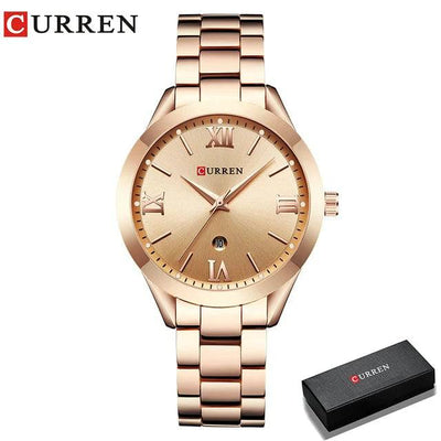 Ladies Fashion Retro Waterproof Steel Quartz Watch - Model 9007, Perfect Christmas Gift - Q-Happiness LTD